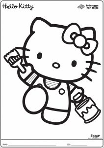 gambar hello kitty untuk diwarnai