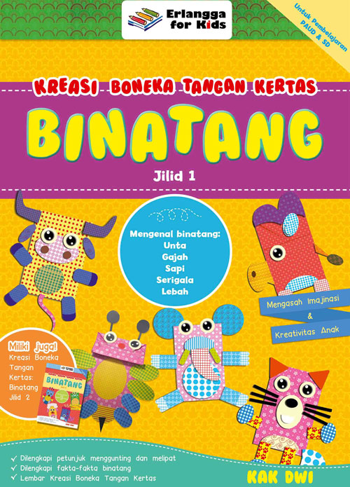Kreasi Boneka Tangan Kertas jilid 1 - Erlangga For Kids